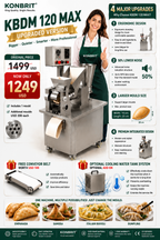 KONBRIT KBDM-120 MAX Automatic Food Forming Machine 500-8000 pcs/h