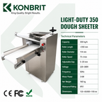 KONBRIT KBDP-350 commercial dough sheeter with technical specifications