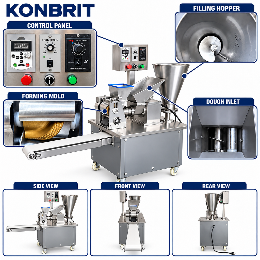 KONBRIT KBDM-120 MAX Automatic Dumpling & Food Forming Machine | 500-8,000 pcs/h