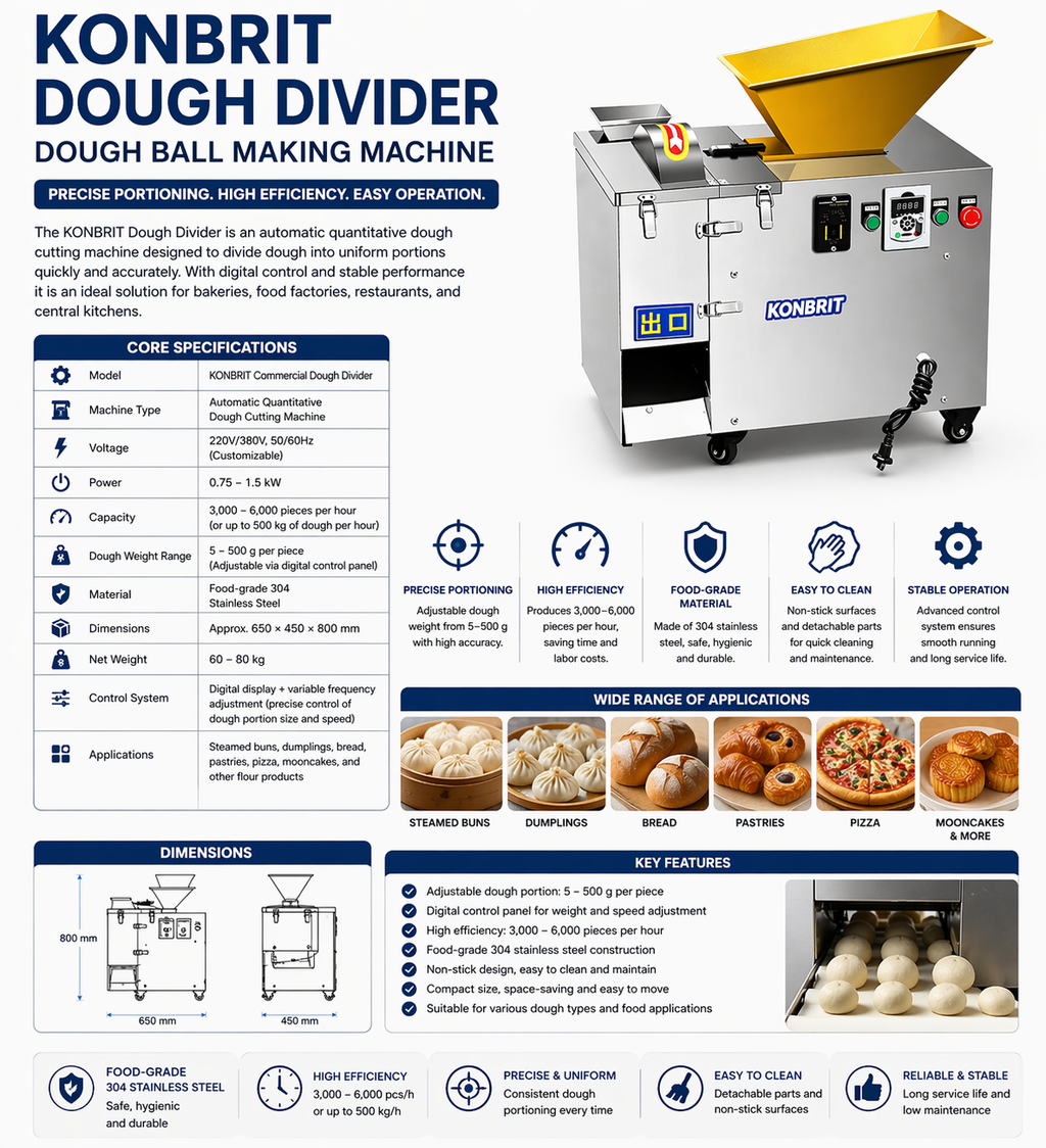 KONBRIT Professional Dough & Filling Divider - High Precision B2B Edition