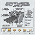 KONBRIT Automatic Corn Tortilla Maker | Commercial Desktop Taco Shell Machine (15cm-40cm)