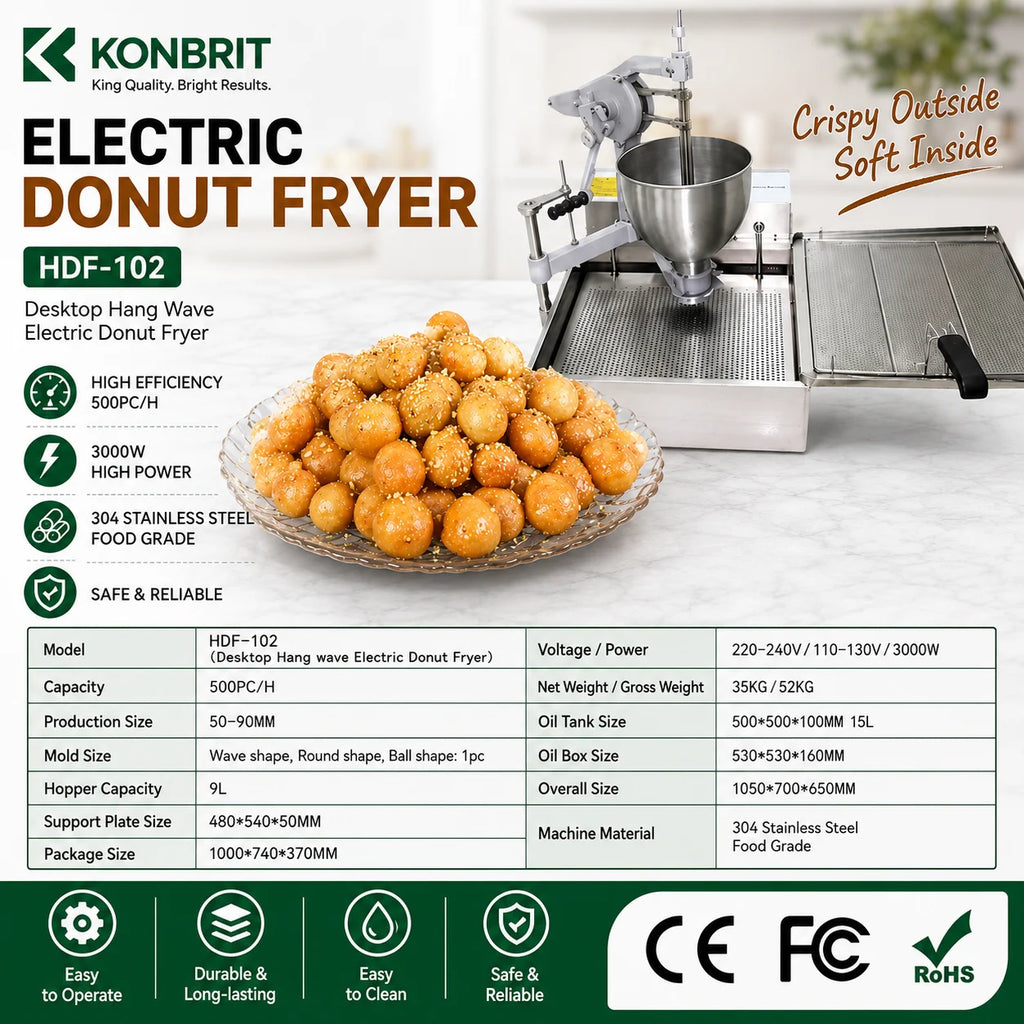 KONBRIT HDF-102 Specifications Chart