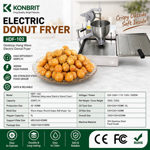 KONBRIT HDF-102 Specifications Chart