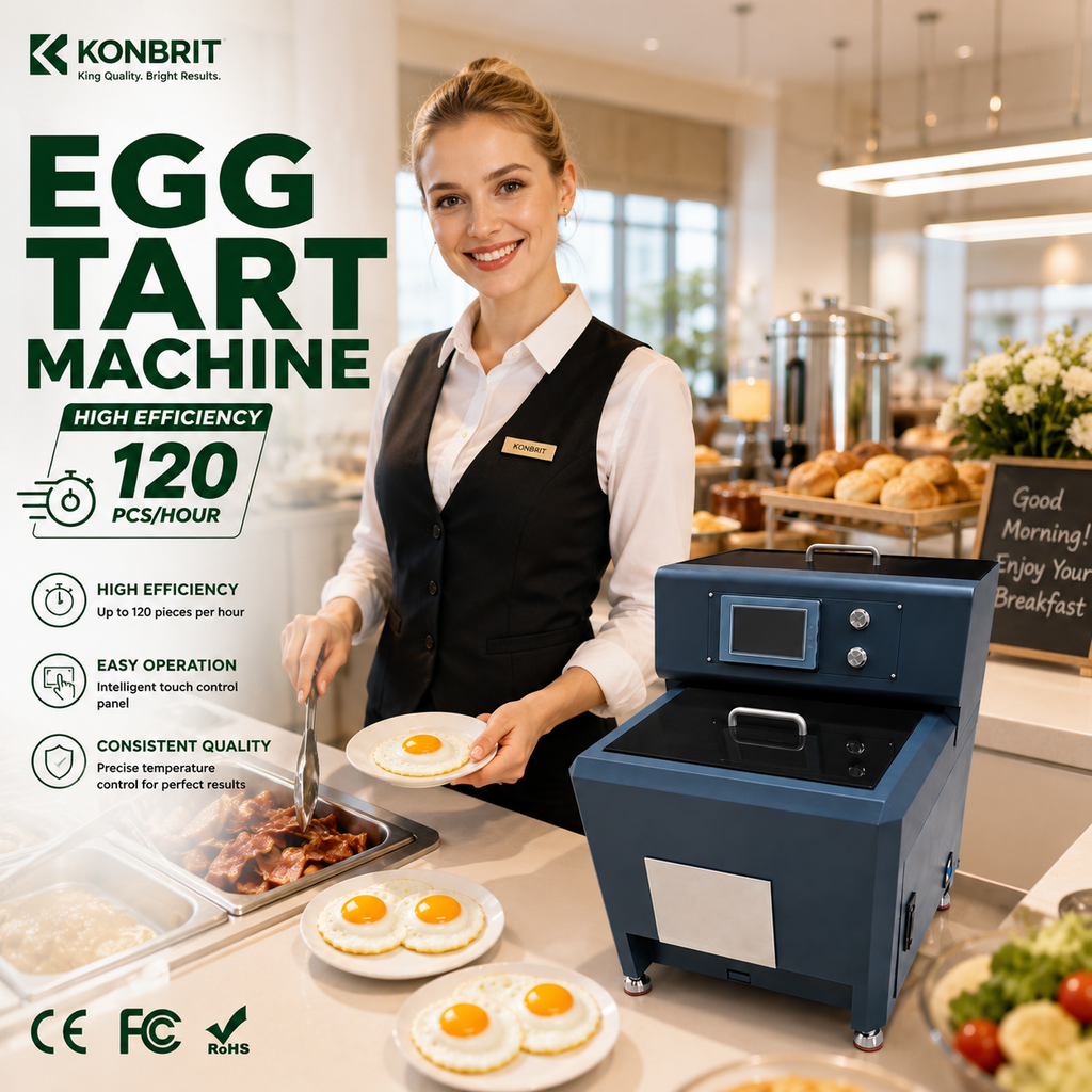 KONBRIT JDJ-A1 Fully Automatic Egg Frying Machine | Commercial Fried Egg Maker with 4.3" Touch Screen (120 pcs/h)