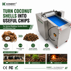 KONBRIT coconut shell cutter turning coconut shells into chips for animal bedding garden mulch and biomass fuel