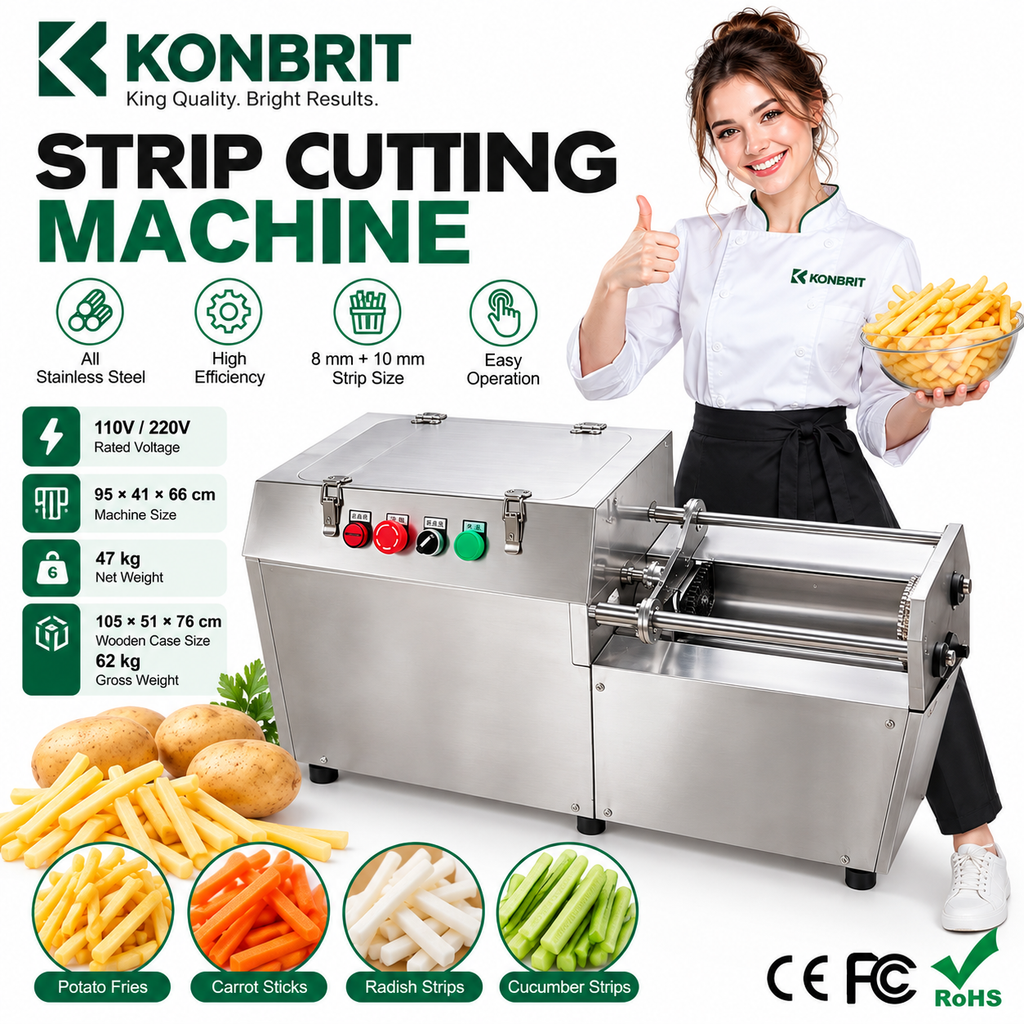 KONBRIT KBVC-108 Commercial Potato & Vegetable Strip Cutter | 8 mm / 10 mm