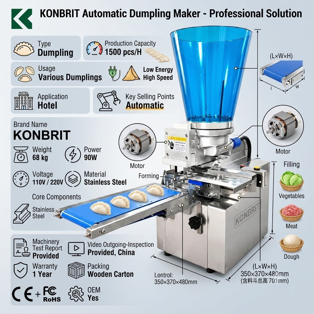 KONBRIT JY-180 commercial dumpling maker overview