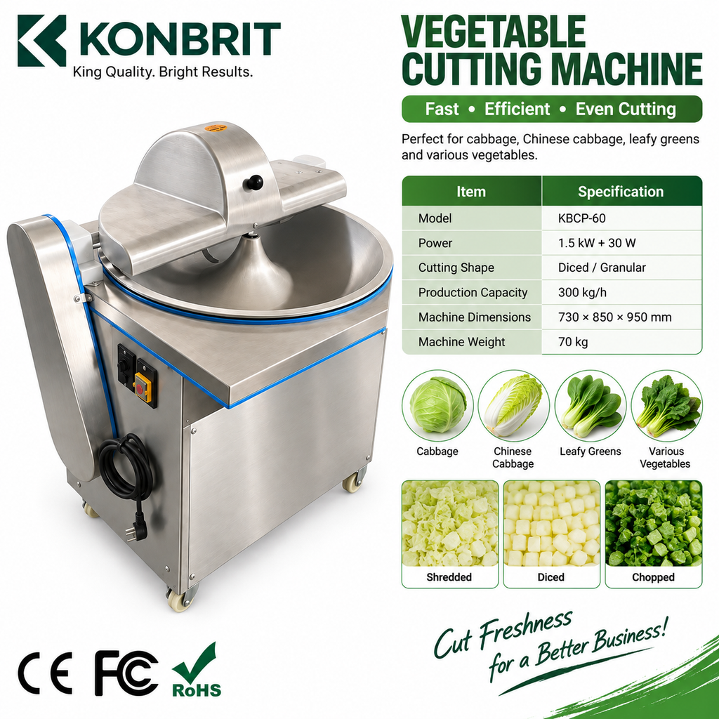 KONBRIT KBCP-60 vegetable cutting machine specification overview