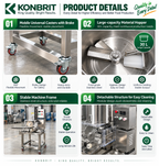 KONBRIT patty forming machine 30 L hopper frame and casters
