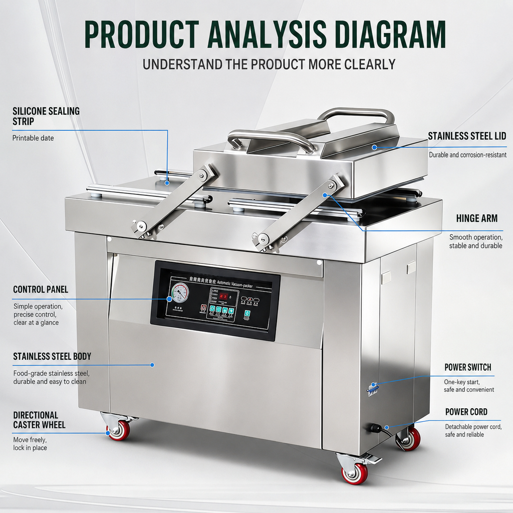 KBVP-500 vacuum packaging machine component overview